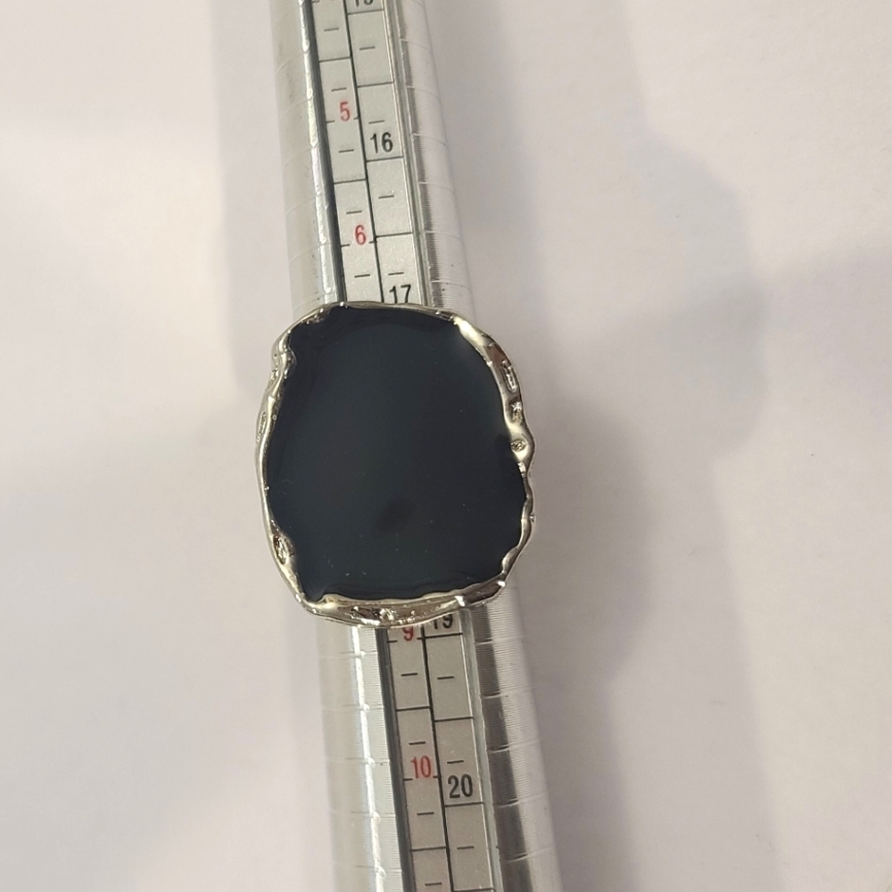 Black & Silver Fashion Ring 7.5